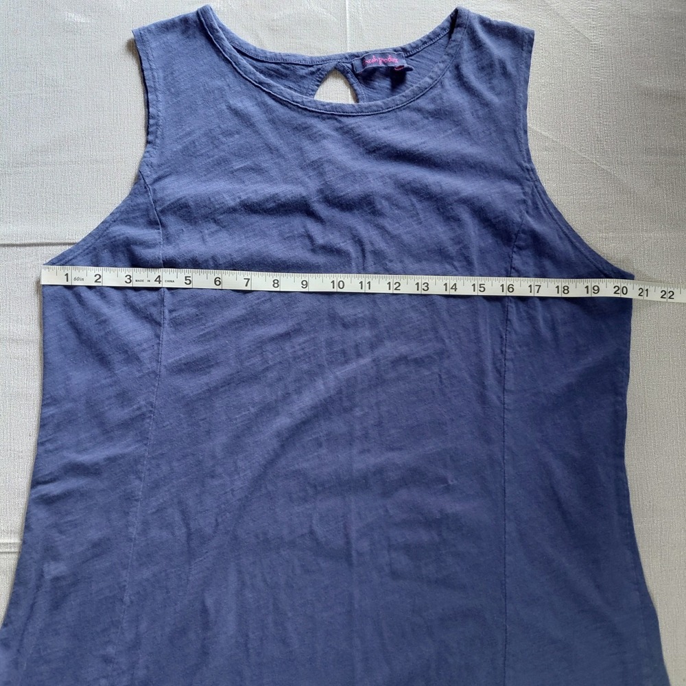 Fresh Produce A-Line Sleeveless Top Women's XL Keyhole Back Blue Cotton - Picture 7 of 8